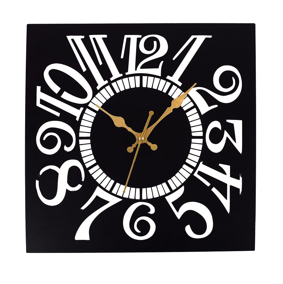 Craftter Metal Figures Themed Modern Time Piece Large Hanging Decorative Wall Clock with Sculpture Art