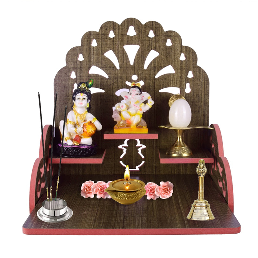 Home Decor Beautiful Wooden Temple, Wall Hanging and Table Top Home Temple