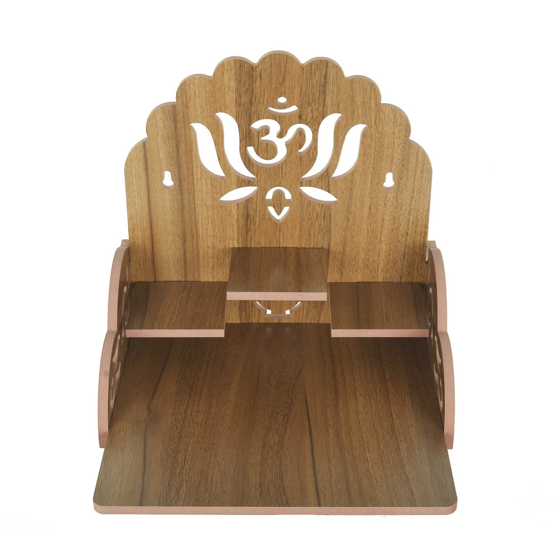 Wooden Small Temple For Pooja Room (28cm x 28cm x 26cm)