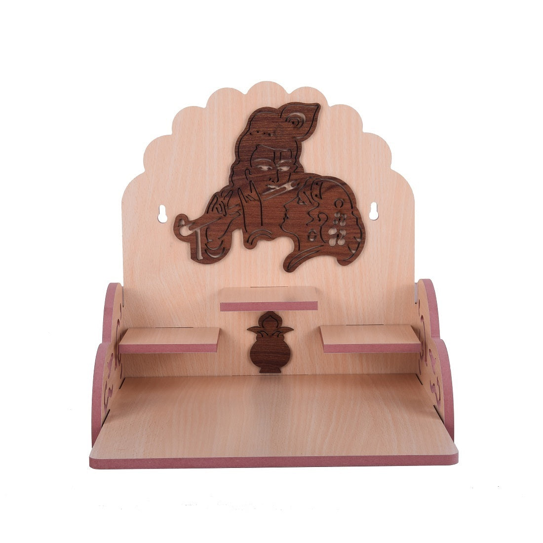 wooden Handmade Beautiful Wooden Temple Wall Hanging and Table Top Home Temple