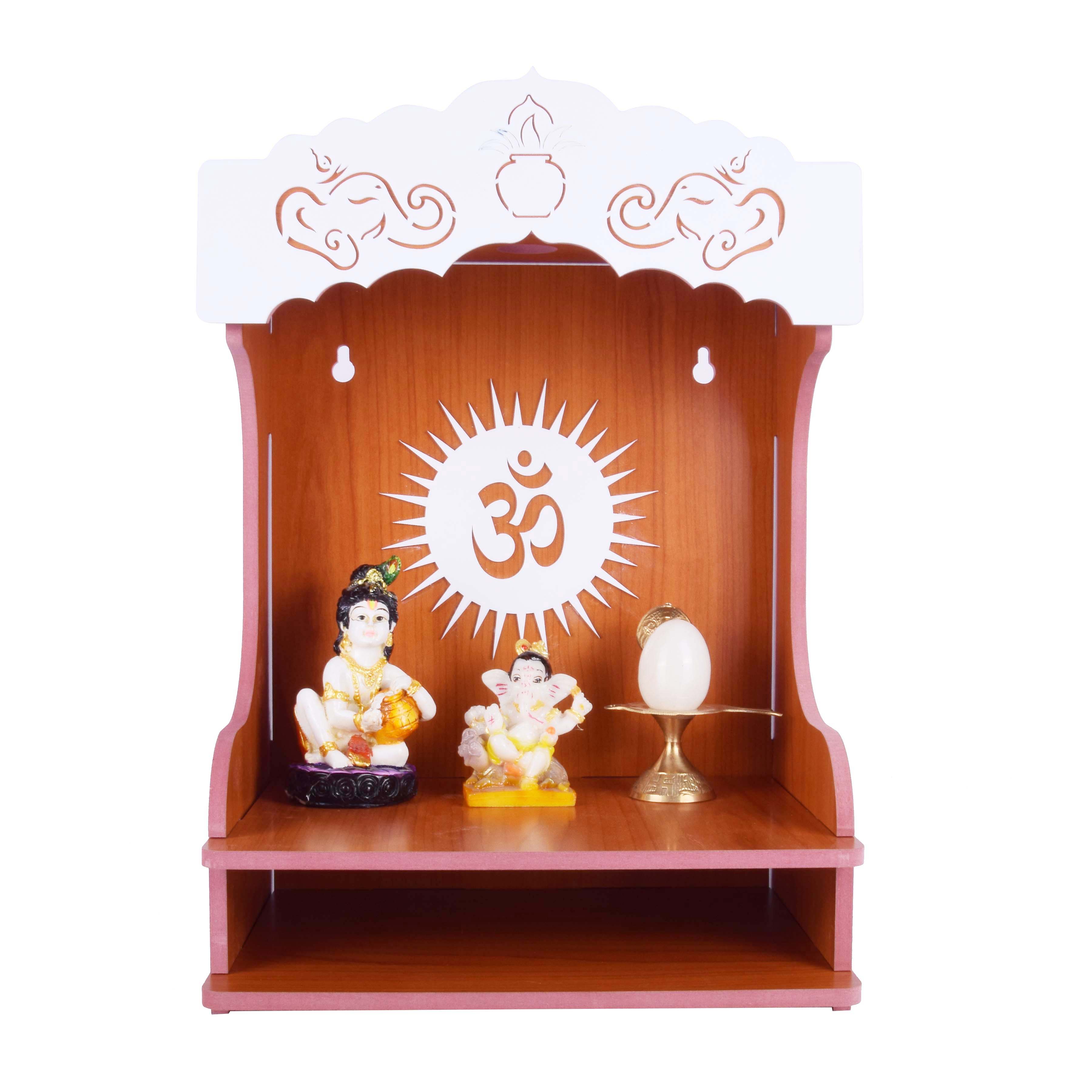 Wooden Beautiful Acrylic Design Om Temple  H x W x L ( 40 cm x 29 Cm x 19 Cm )