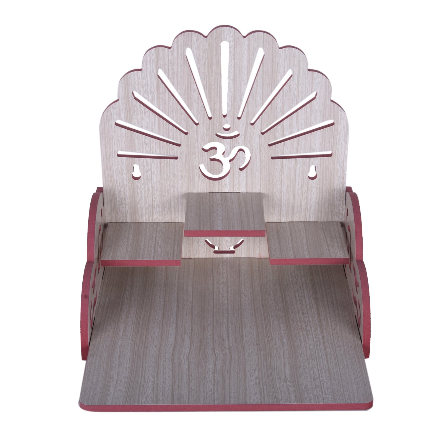 Wooden Small Temple For Pooja Room (28cm x 28cm x 26cm)