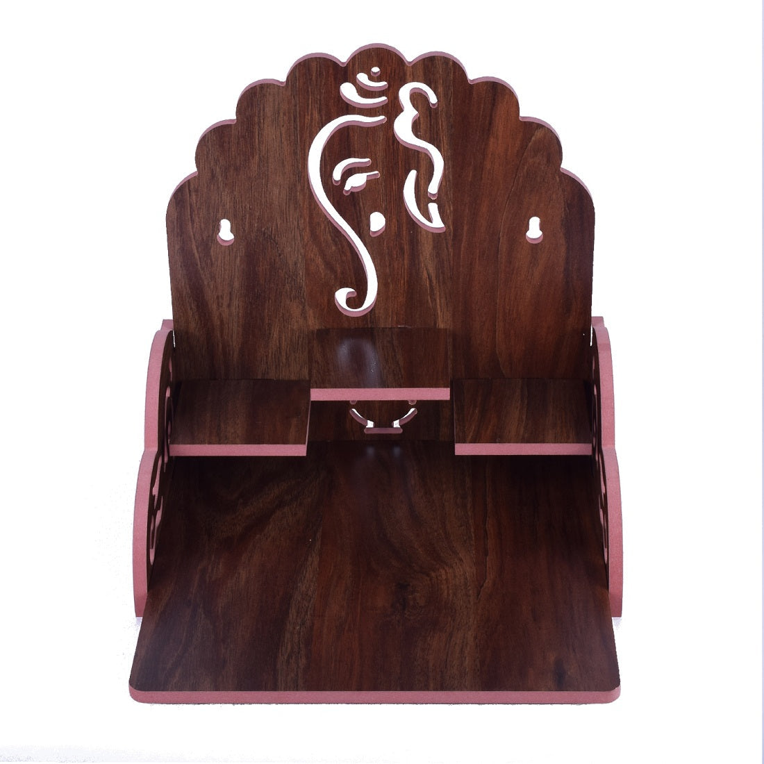 Wooden Small Temple For Pooja Room (28cm x 28cm x 26cm)