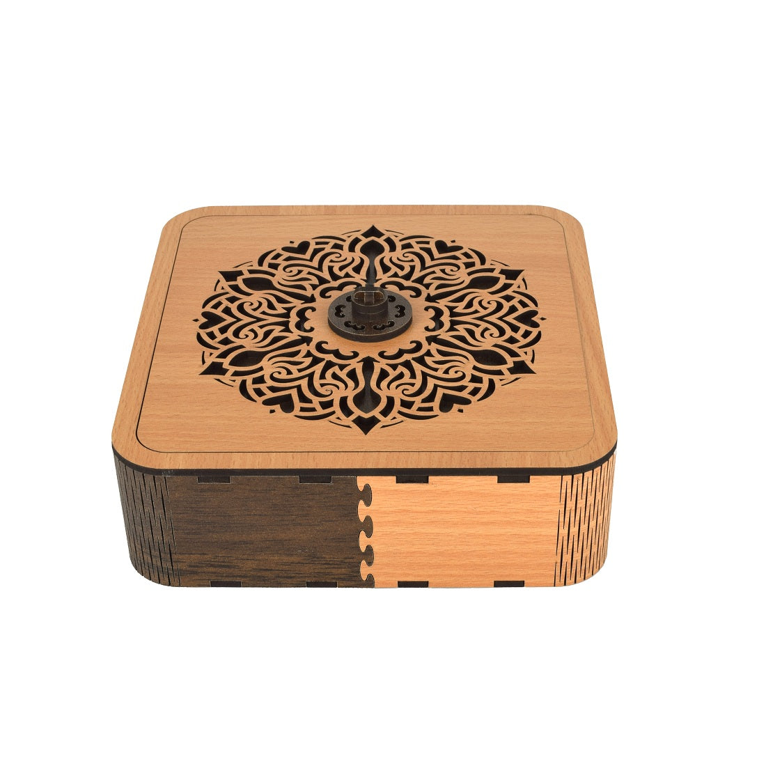 Wood Dry Fruit Box Handmade & Handcrafted Wooden Large Size Round design Dry Fruit Box for Gift, Food Storage, Spice Box, Storage Box, Masala Box Set