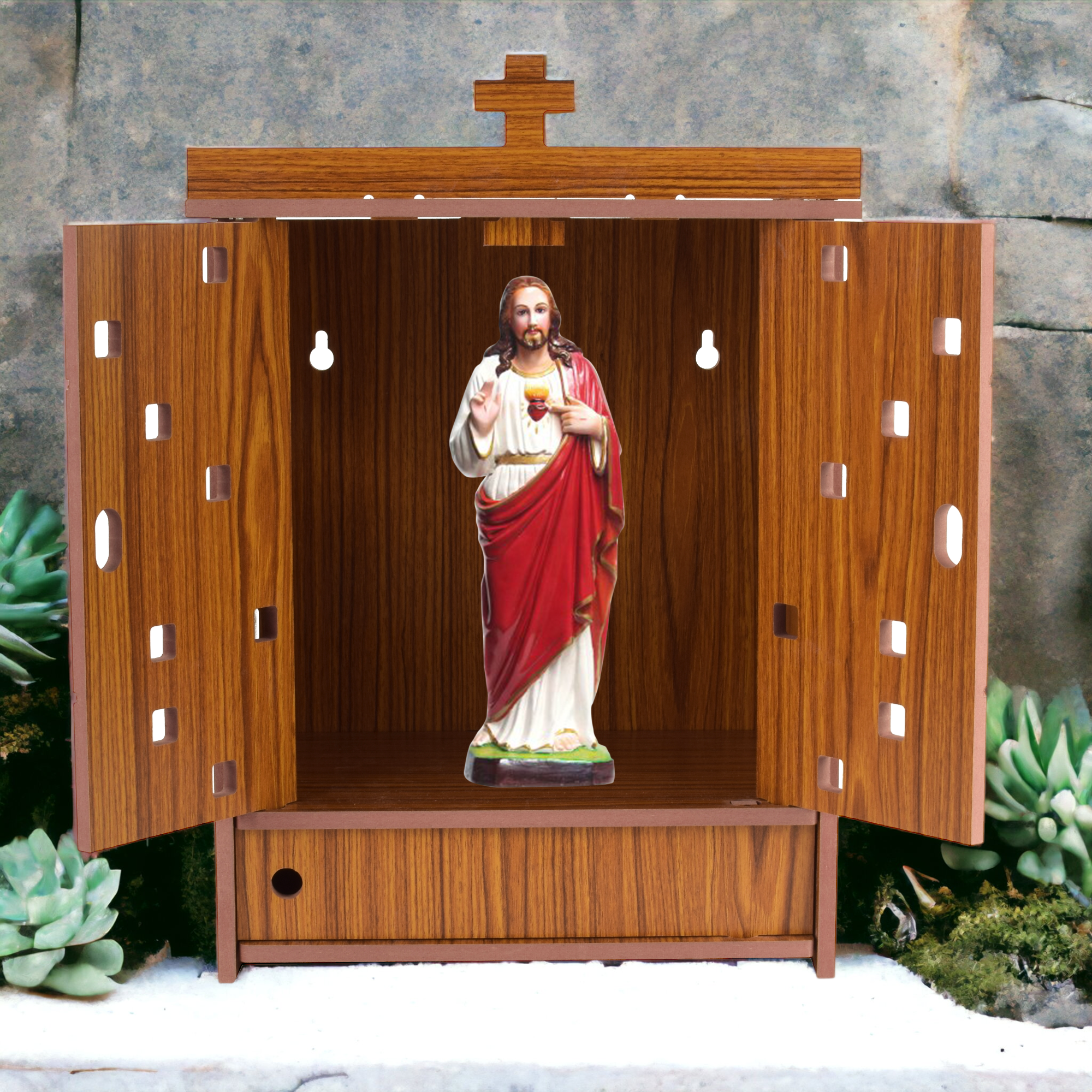 Christian Wooden Wall Hanging Temple for Home and Shop,Office and Home showpiece Temple