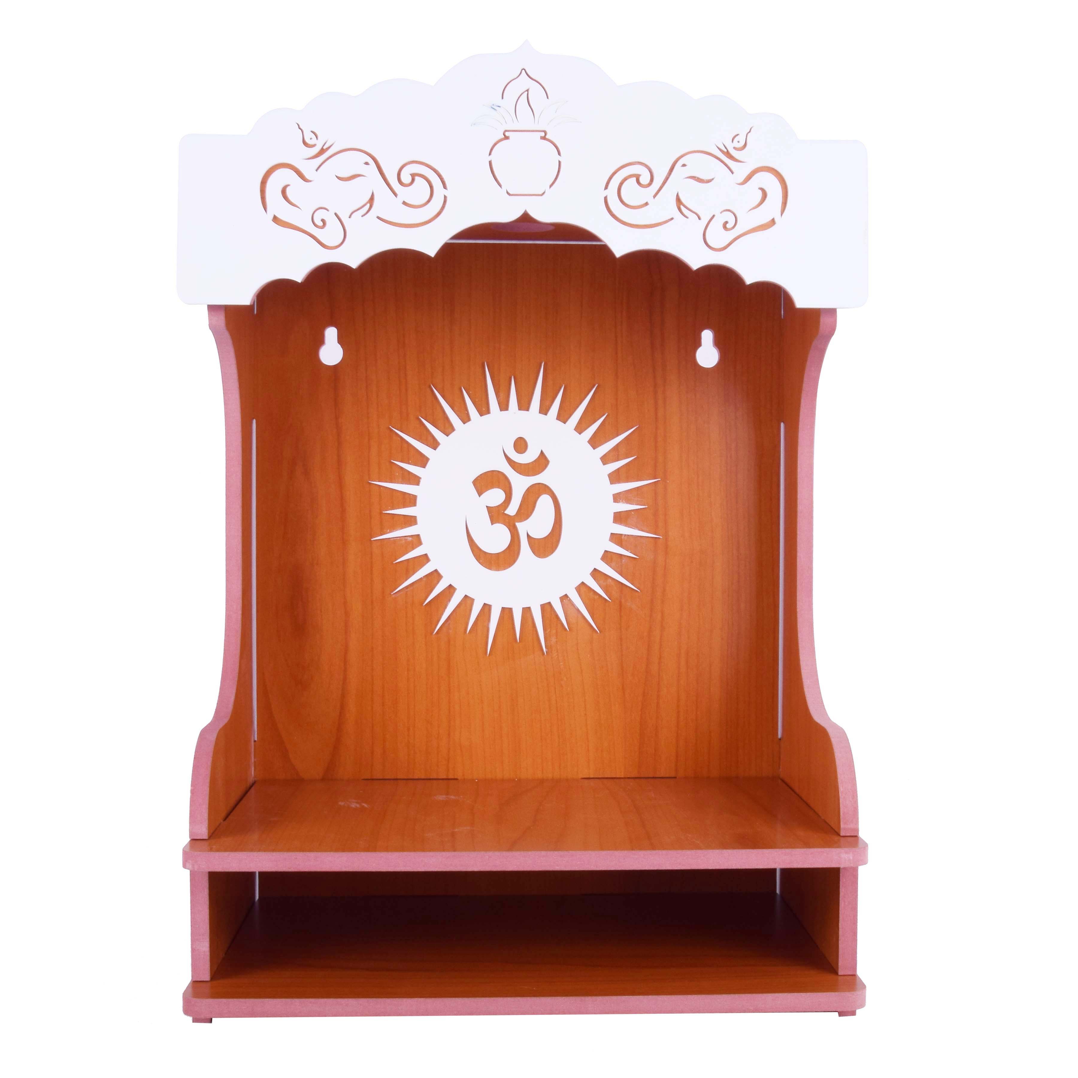 Wooden Beautiful Acrylic Design Om Temple  H x W x L ( 40 cm x 29 Cm x 19 Cm )