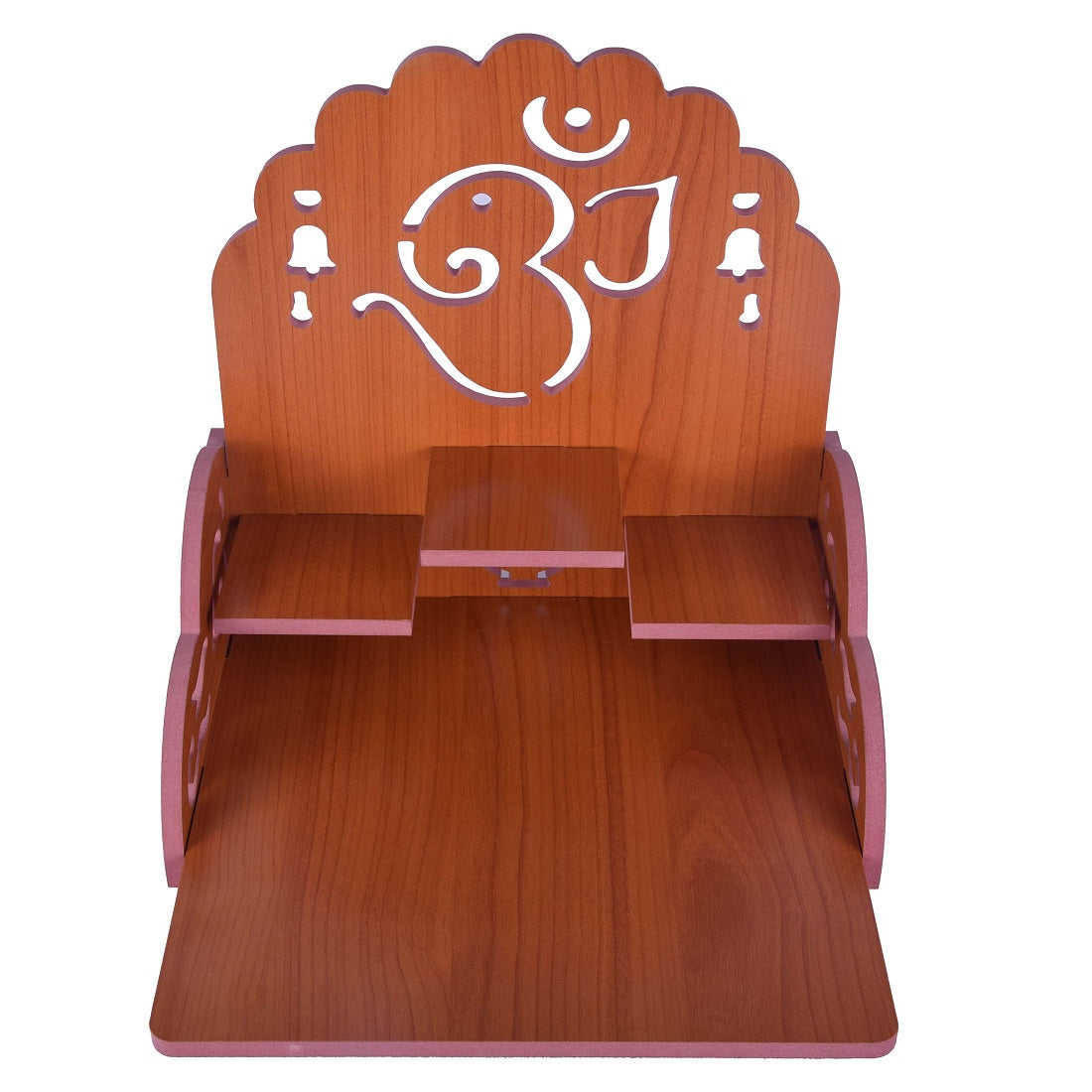 Wooden Small Temple For Pooja Room (28cm x 28cm x 26cm)