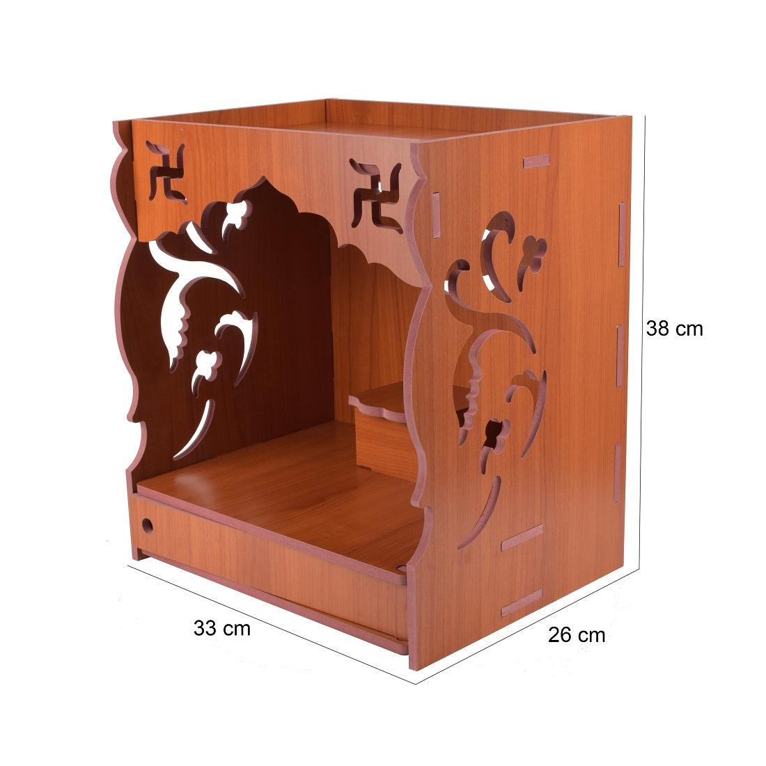 Beautiful Wooden Pooja Stand For Home, Temple For Home And Office/ Puja Mandir For Home And Office Wall With Led Light