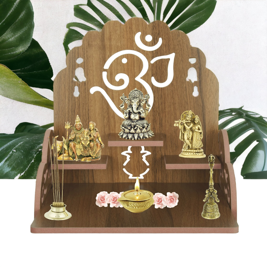 Wooden temple for Home Wall Mounted