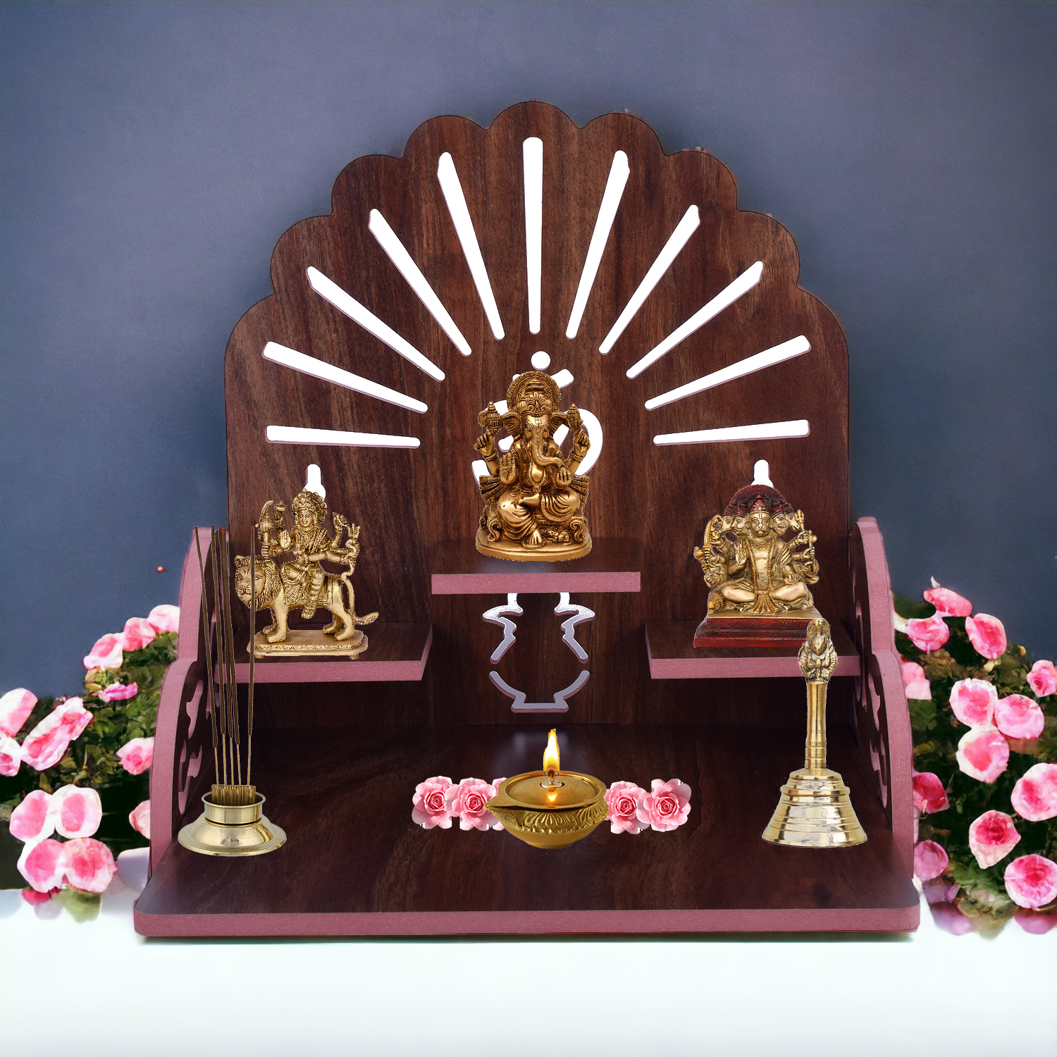 Wooden temple for Home Wall Mounted