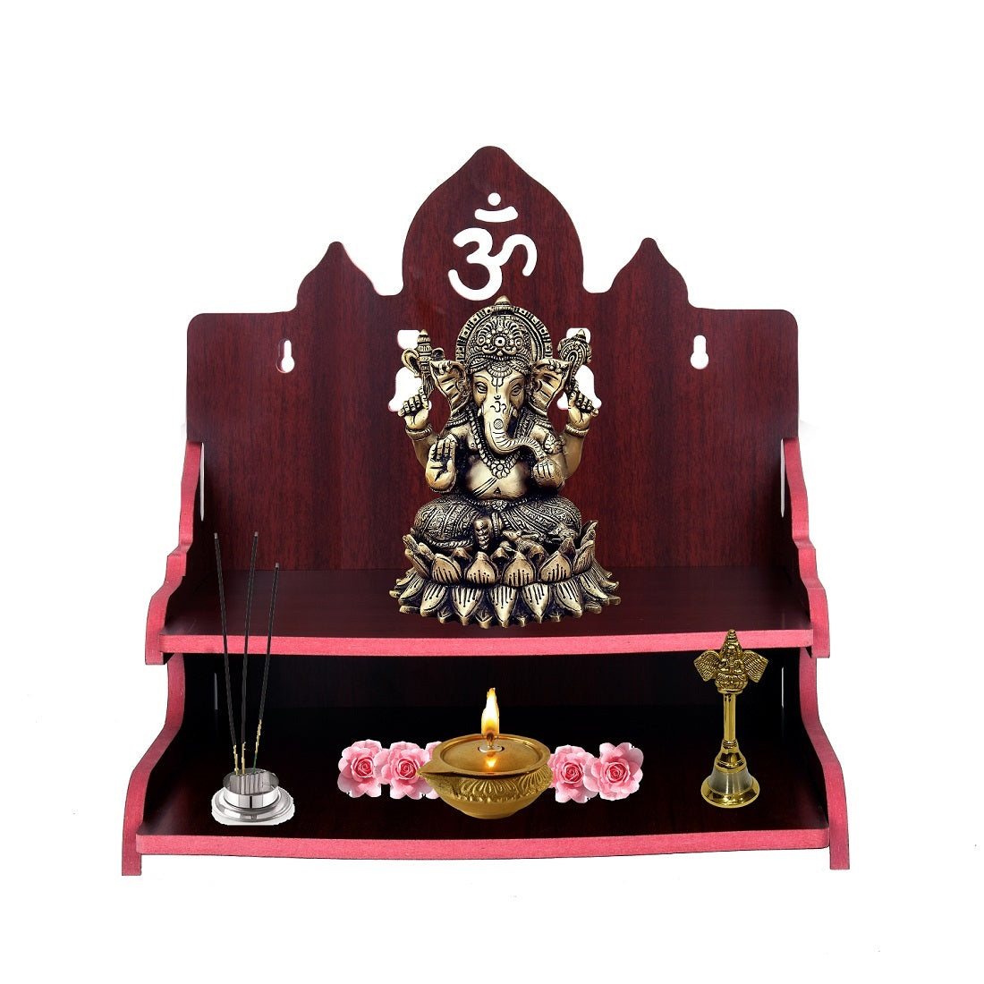 Handmade Beautiful Wooden Temple Wall Hanging and Table Top Home Temple