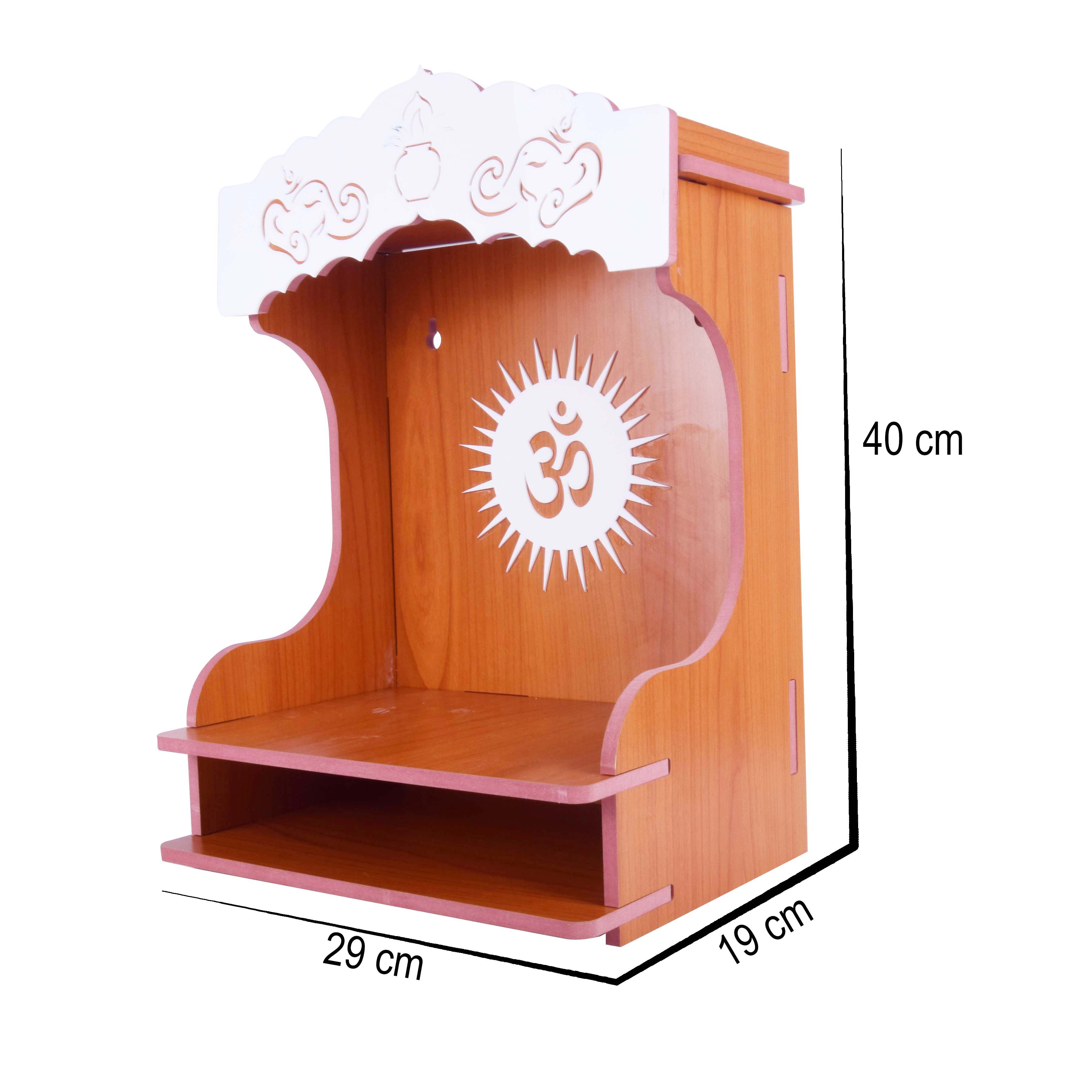 Wooden Beautiful Acrylic Design Om Temple  H x W x L ( 40 cm x 29 Cm x 19 Cm )