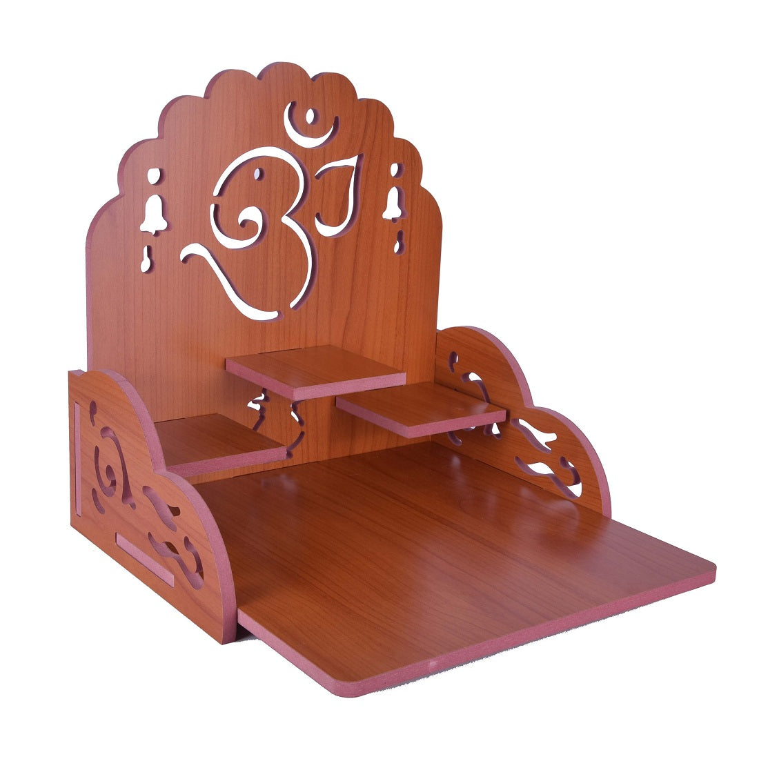 Wooden Small Temple For Pooja Room (28cm x 28cm x 26cm)