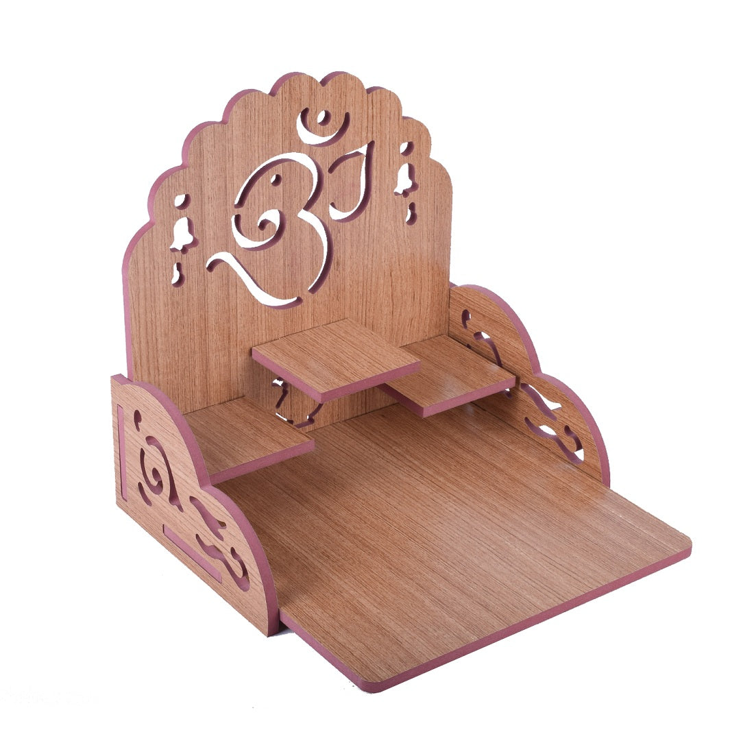 Wooden Small Temple For Pooja Room (28cm x 28cm x 26cm)