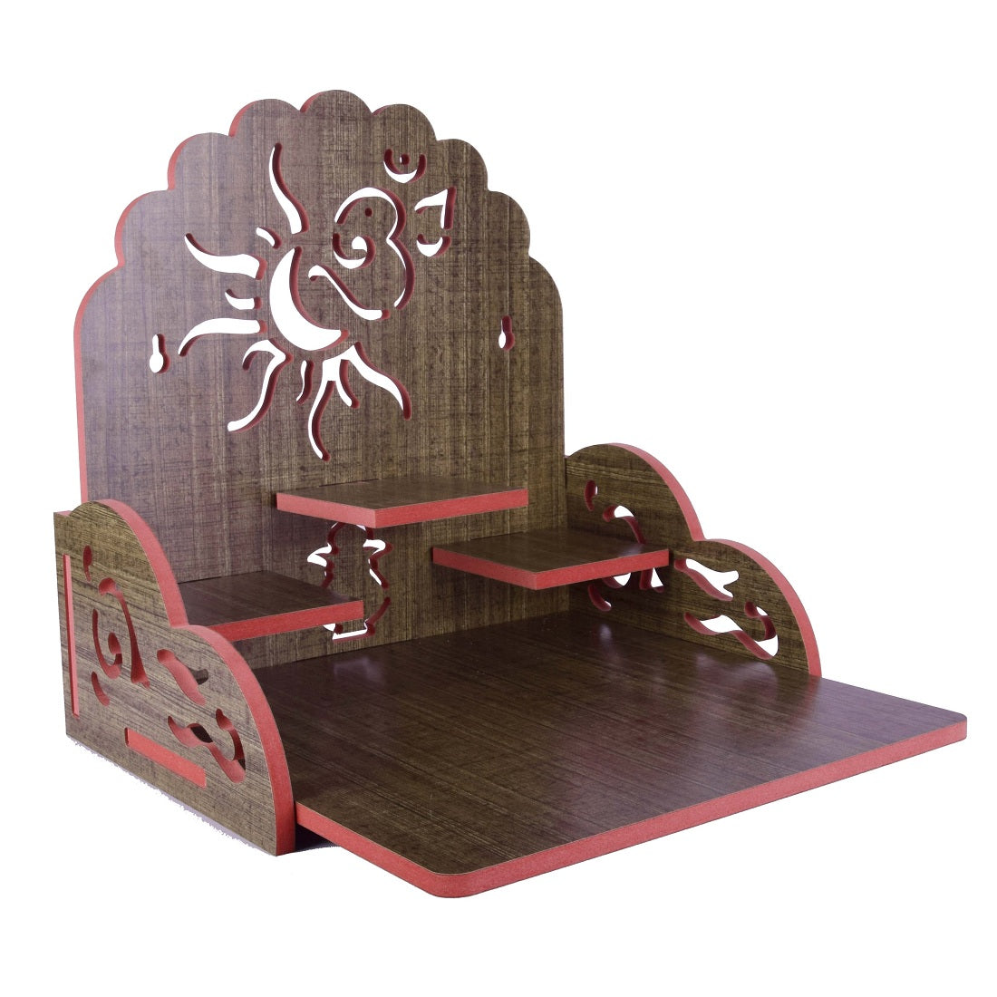 Wooden Temple Beautiful Plywood Pooja mandir Room Home Decor Office OR Home Temple (Pack of 1)