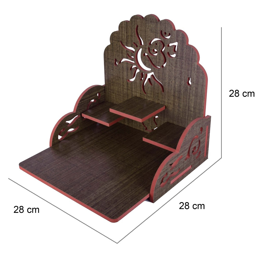 Wooden Temple Beautiful Plywood Pooja mandir Room Home Decor Office OR Home Temple (Pack of 1)