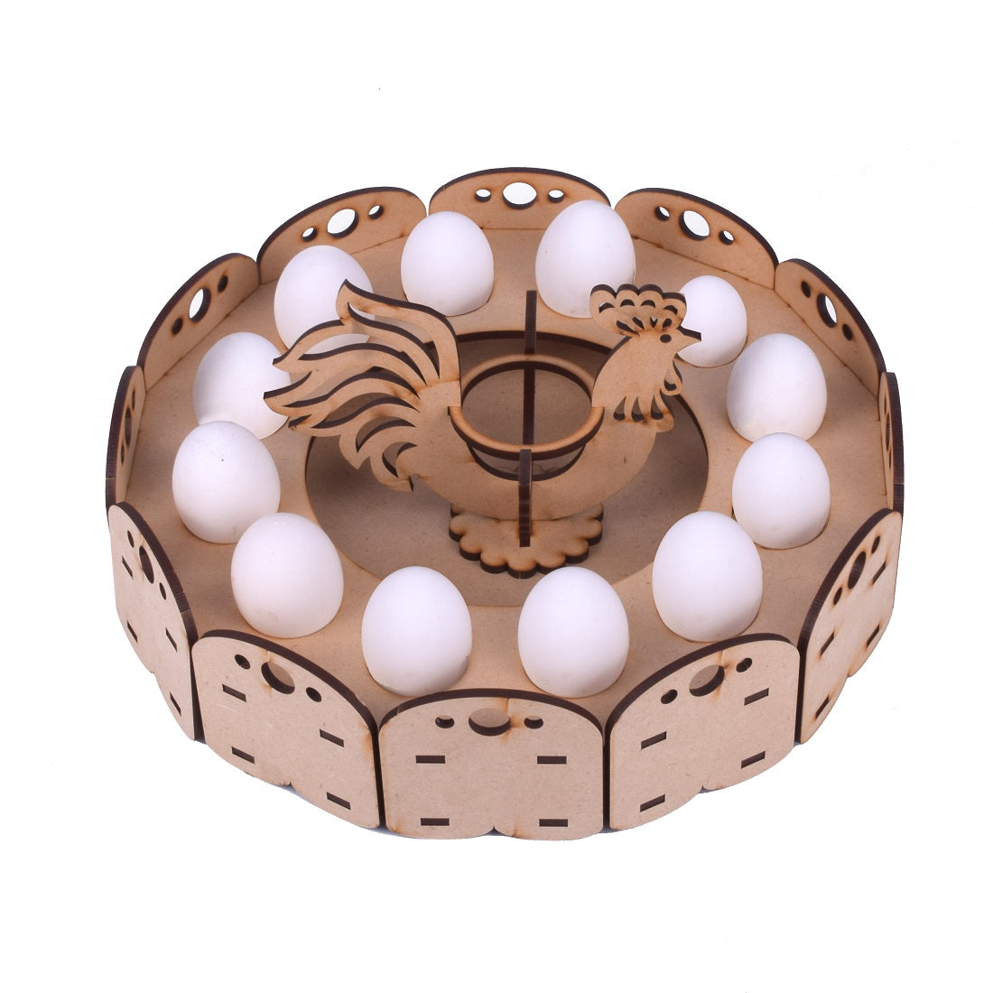 Egg Trays Wooden Egg Holder Storage Box Display Stand for Kitchen Table Counter top