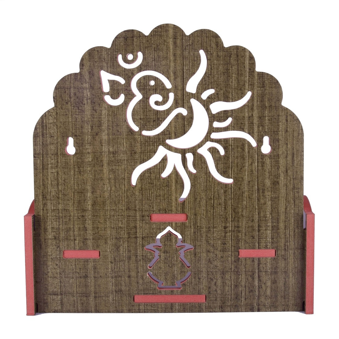 Wooden Temple Beautiful Plywood Pooja mandir Room Home Decor Office OR Home Temple(Red, Small) (Pack of 1)