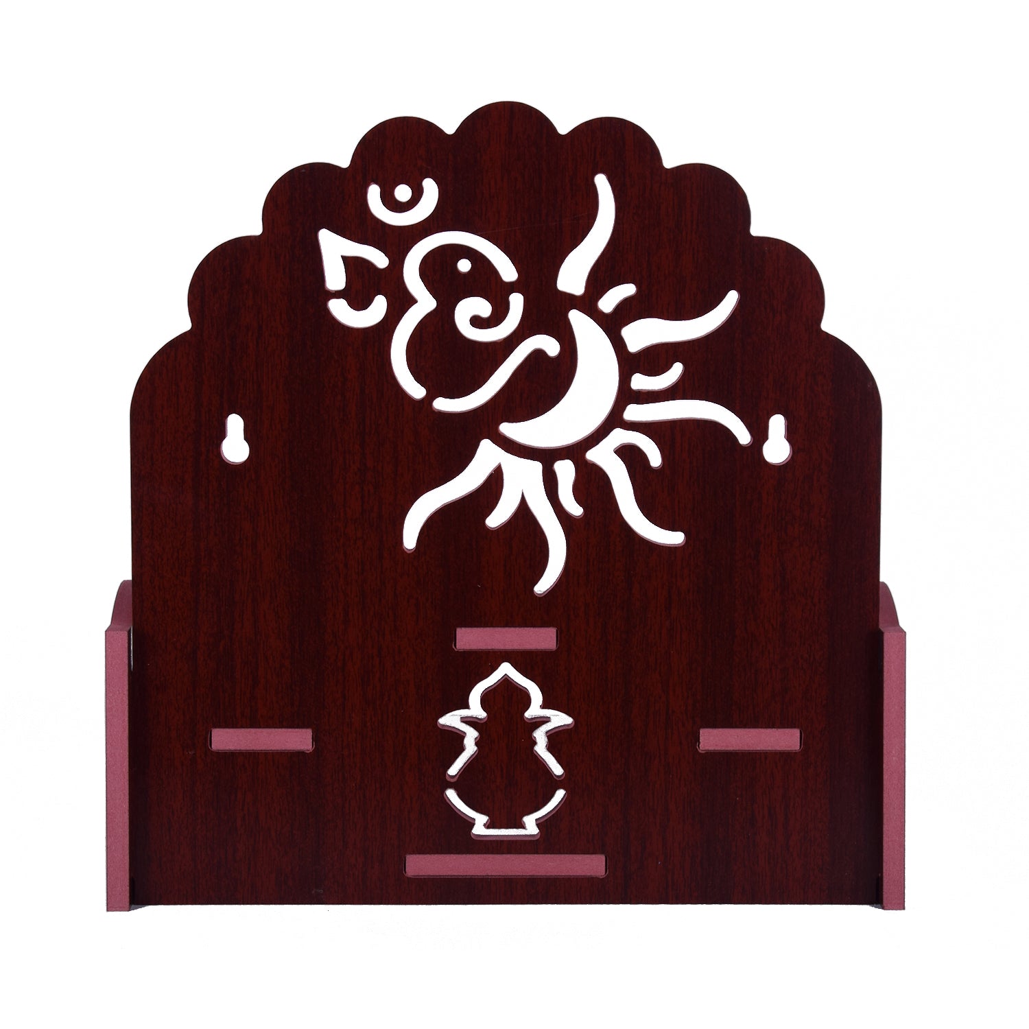 Wooden Small Temple For Pooja Room (28cm x 28cm x 26cm)