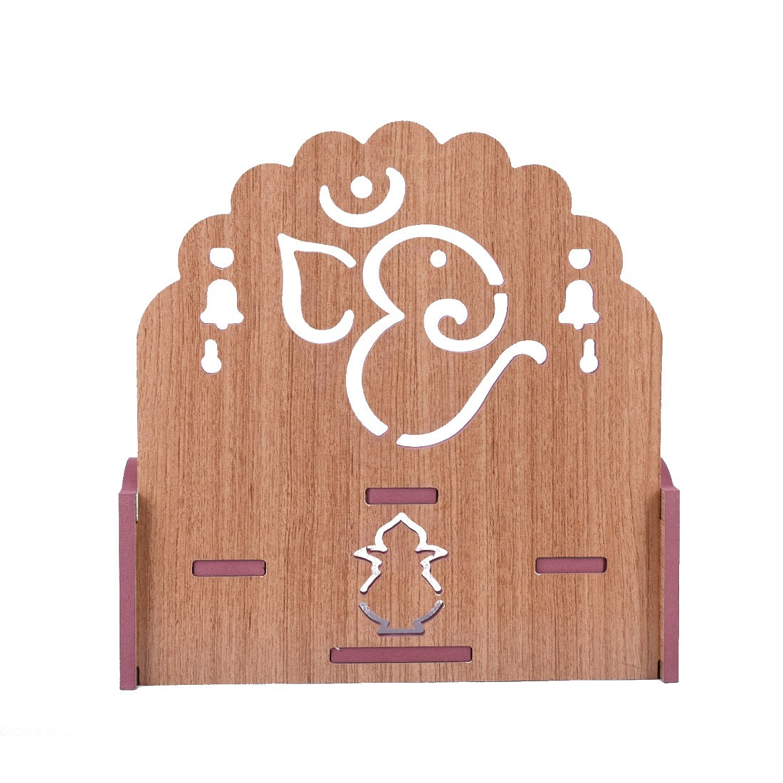 Wooden Small Temple For Pooja Room (28cm x 28cm x 26cm)