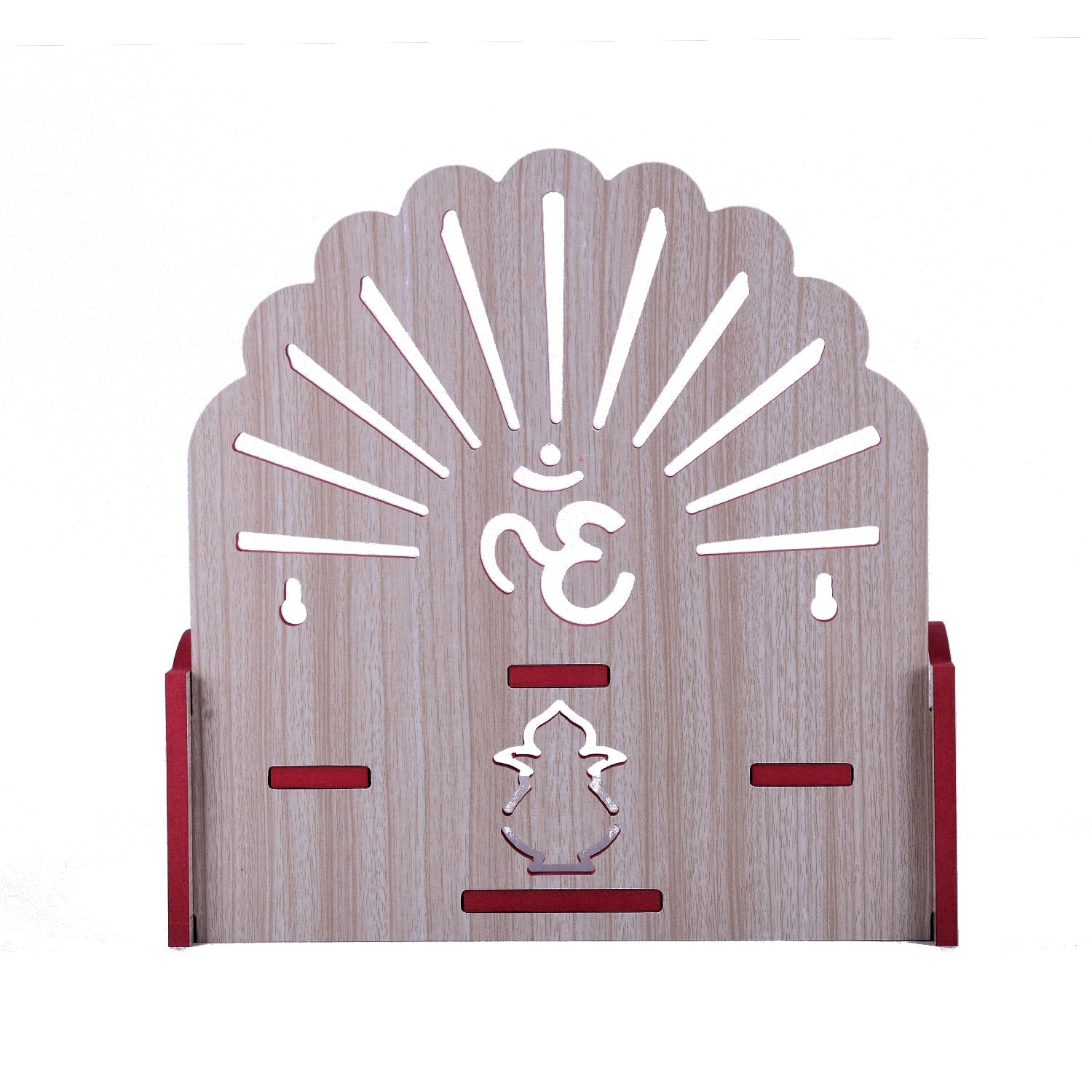 Wooden Small Temple For Pooja Room (28cm x 28cm x 26cm)