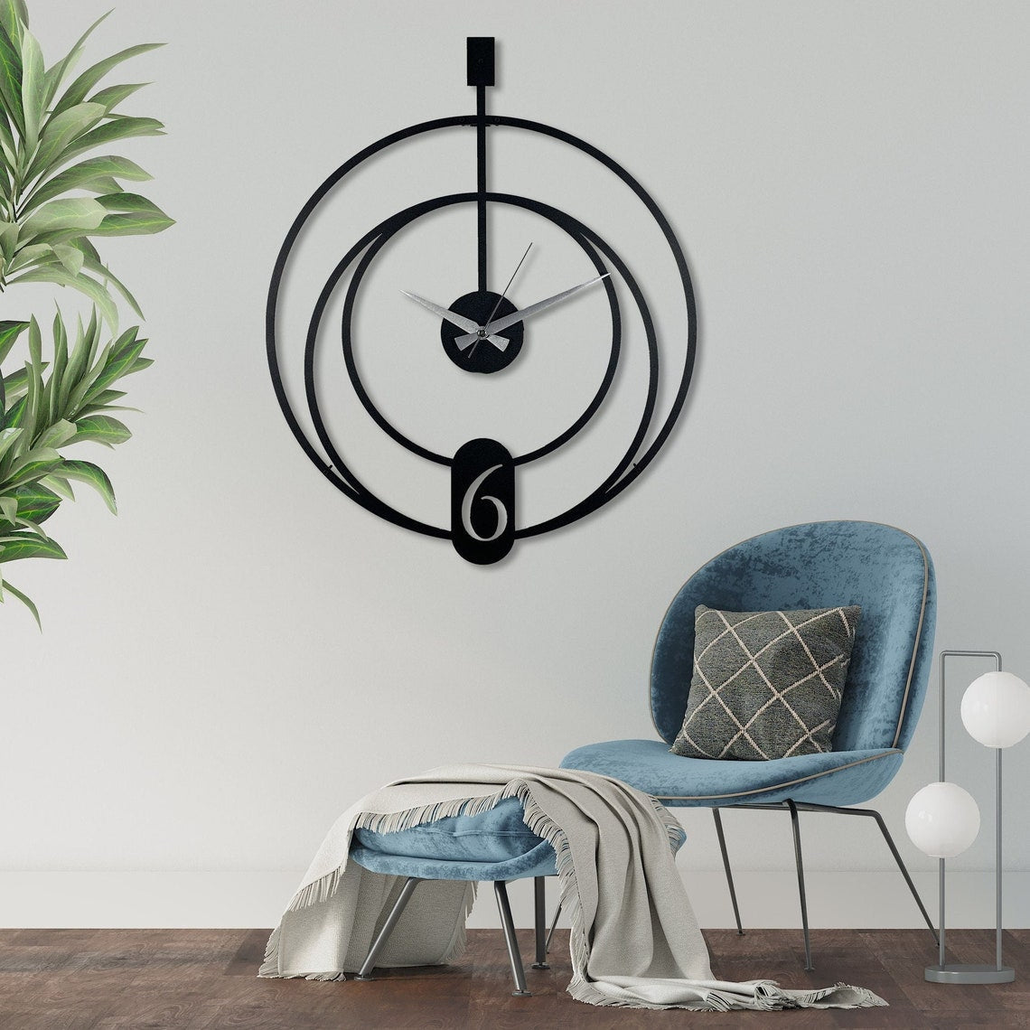 Handicraft Metal Wall Clock for Living Room