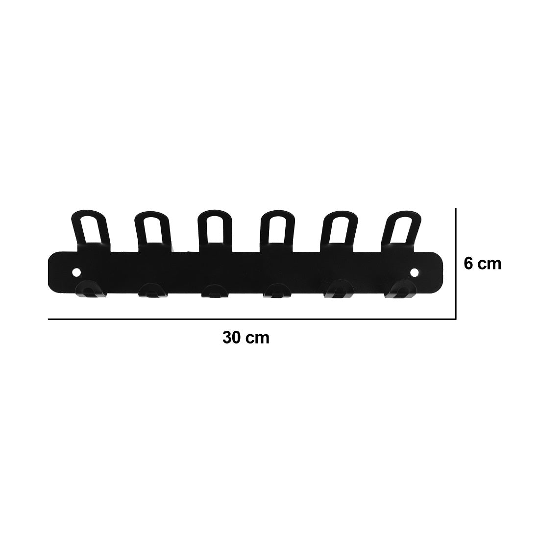 Metal Exclusive Extra Long 6 Pin Metal Bathroom Cloth Hanger Door Wall Robe Hook Rail for Hanging Keys, Clothes, Towel