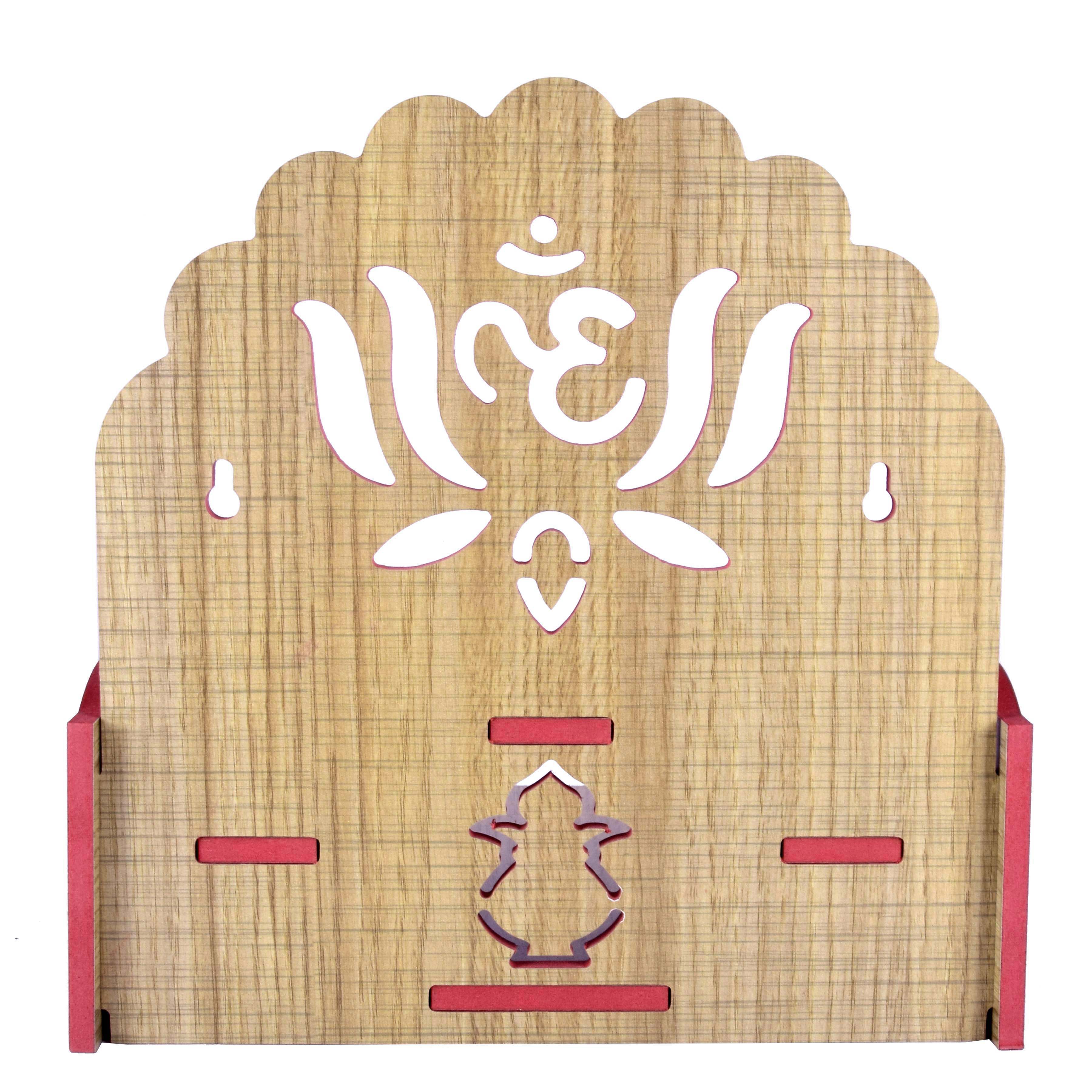 Wooden Temple Beautiful Plywood Pooja mandir Room Home Decor Office OR Home Temple(Red, Small) (Pack of 1)