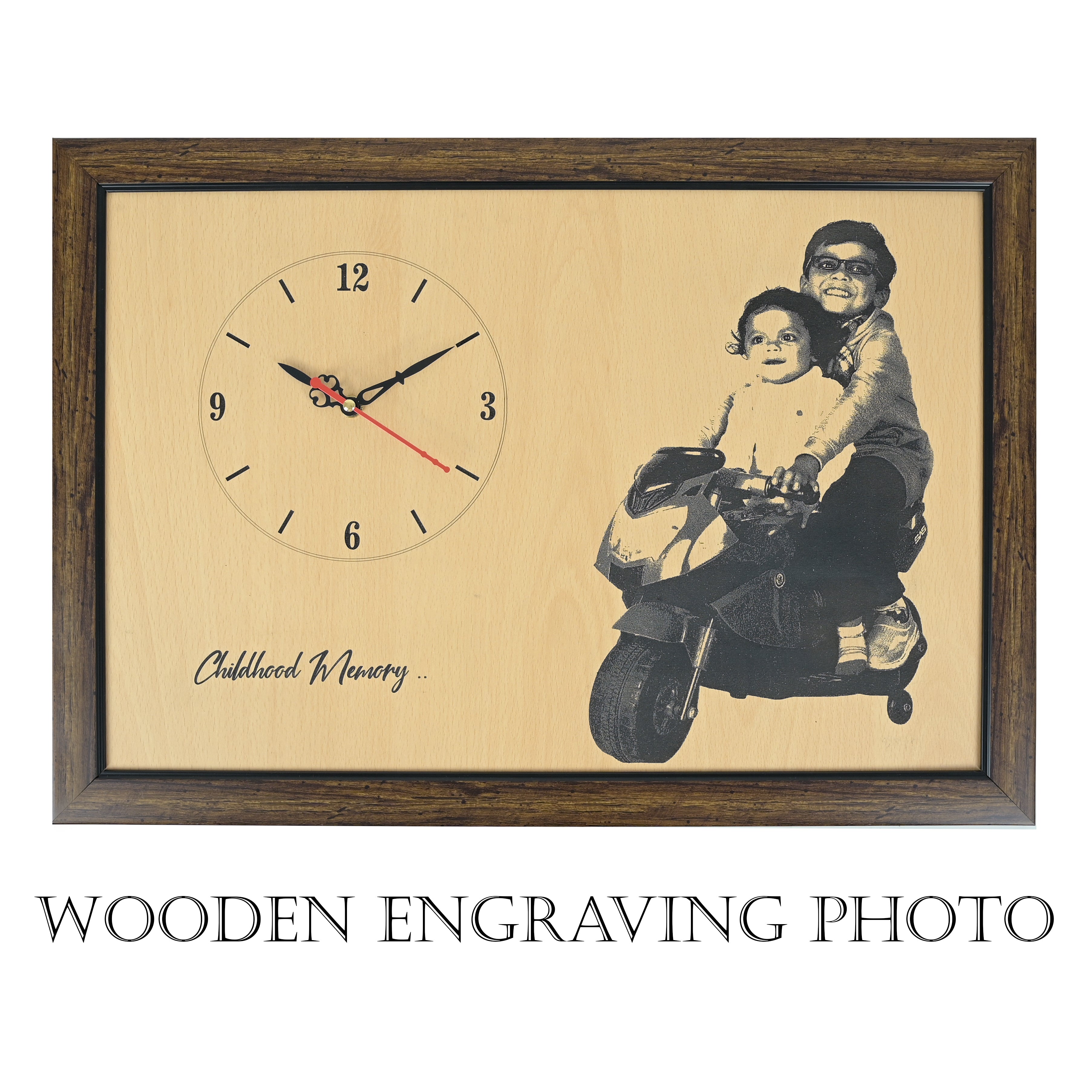 Wooden Watch With Photo Frame  ( Custmise Photo Frame ) 35cm x 51cm