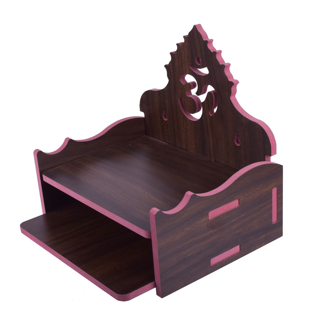 Wooden Small Temple Mandir Pooja Ghar for Home and Office Wall Hanging Beautiful Om home Temple