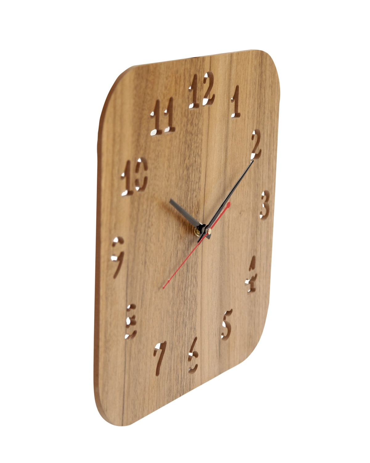 Wooden Attractive Square Shape Silent Wall Clock with Classic Numerals