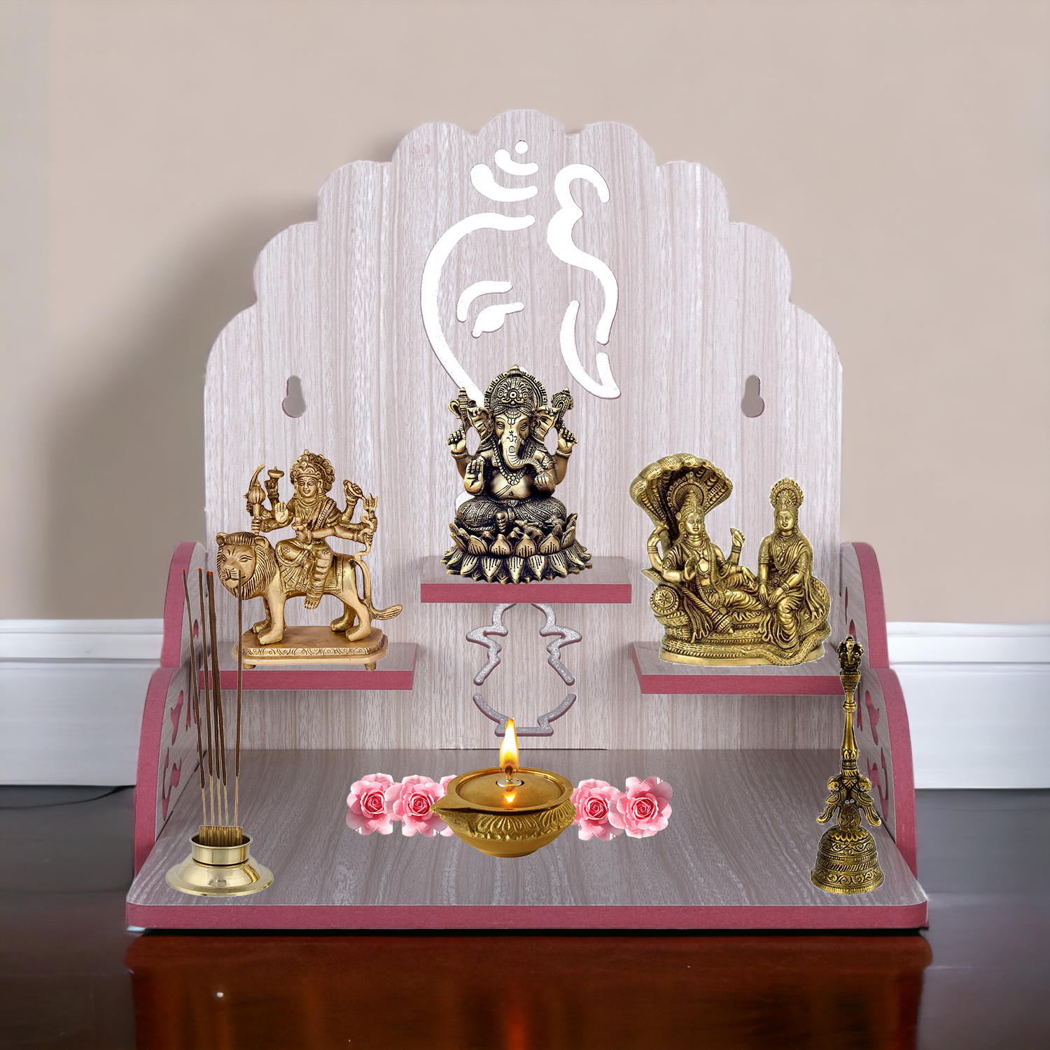 Wooden temple for Home Wall Mounted