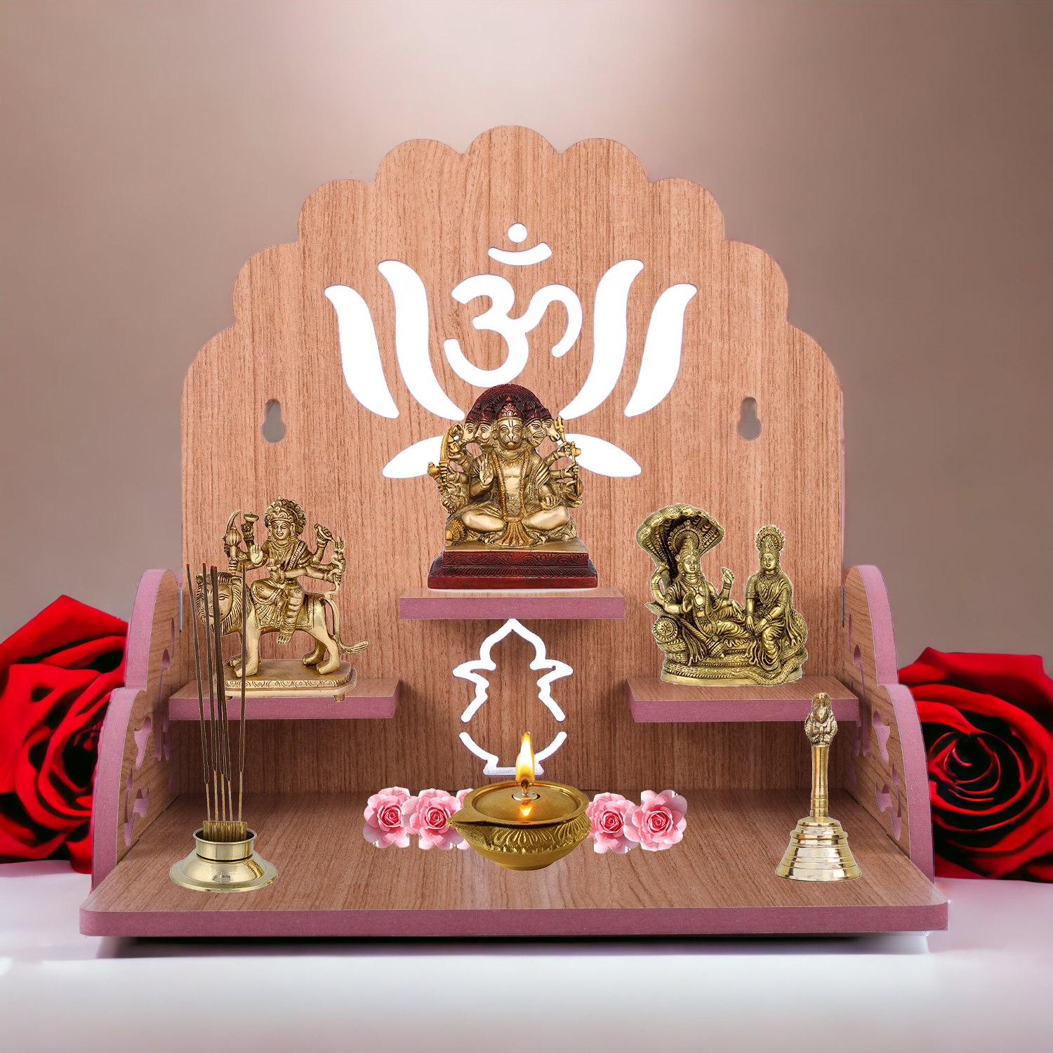 Wooden temple for Home Wall Mounted