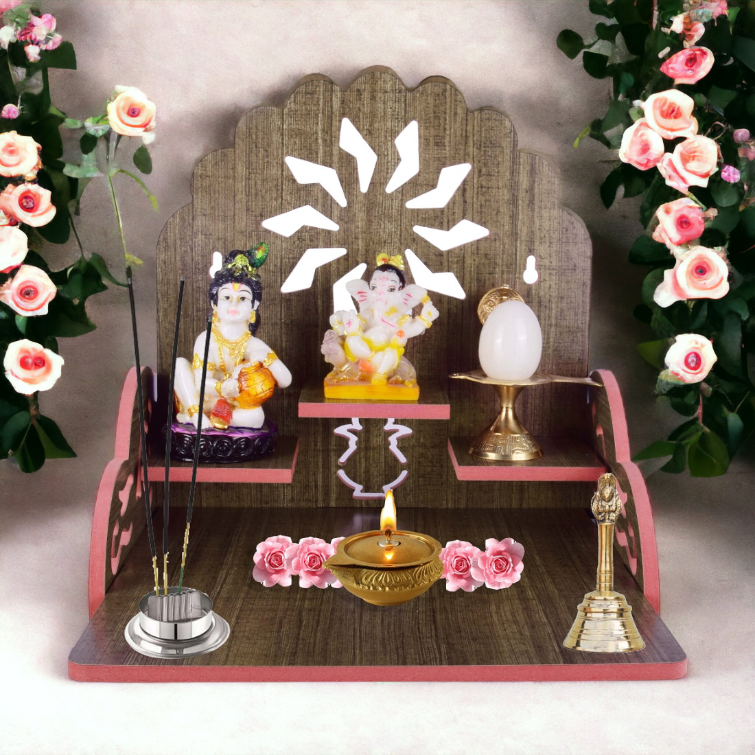 Wooden temple for Home Wall Mounted