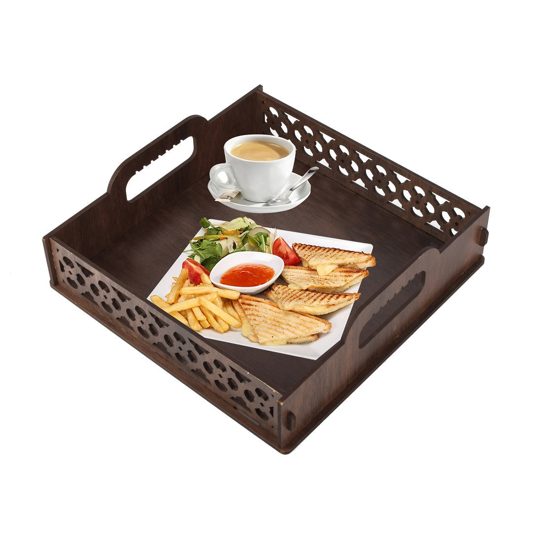 Wooden Serving Tray Rosewood,Wooden Tray and Platters,Rustic Nesting Trays