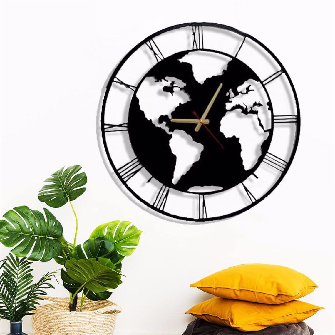 Handicraft Metal Wall Clock for Living Room