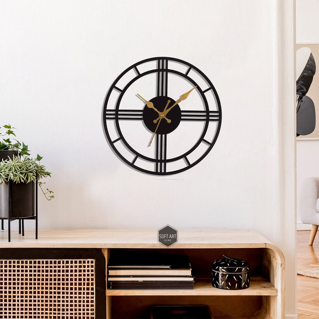 Handicraft Metal Wall Clock for Living Room