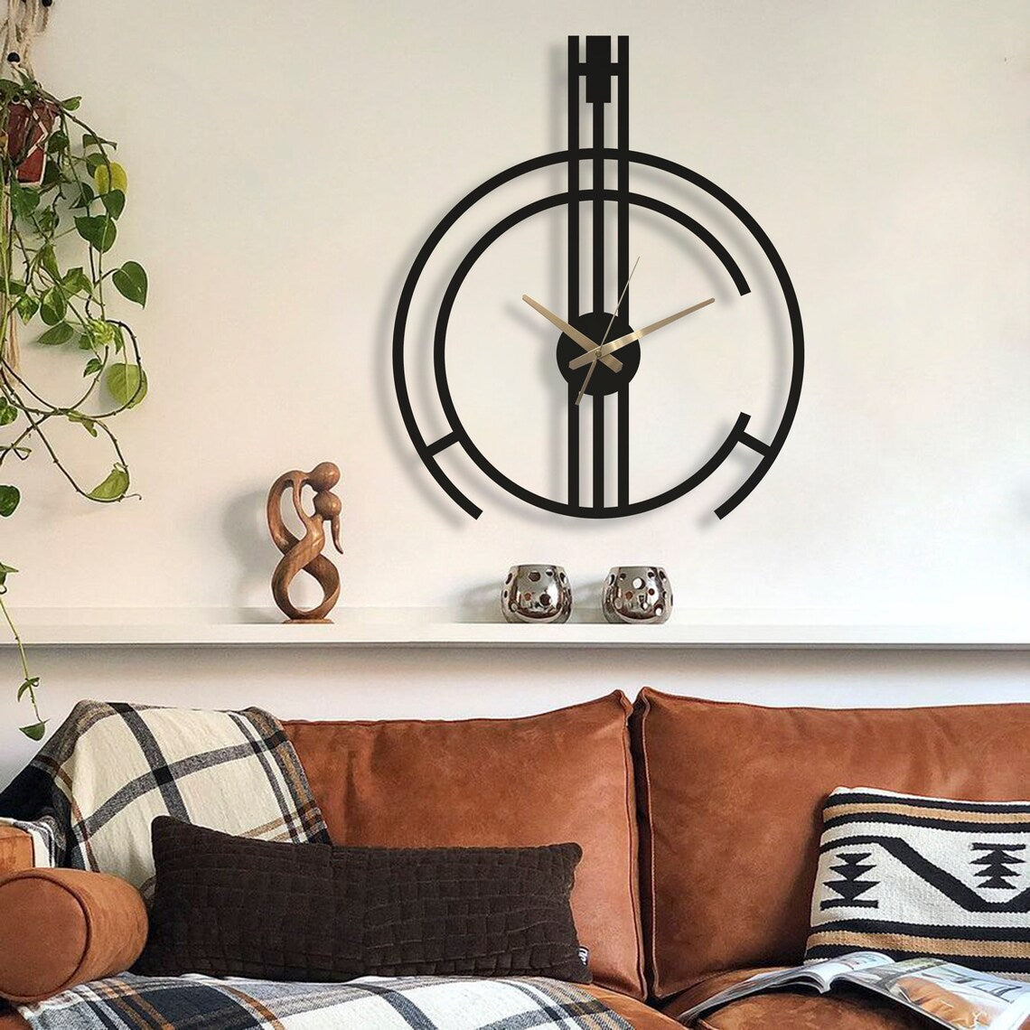 Handicraft Metal Wall Clock for Living Room