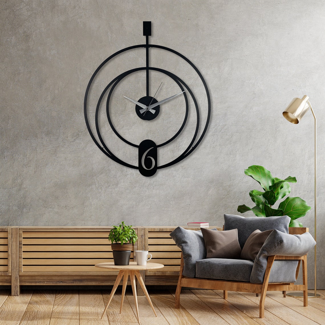 Handicraft Metal Wall Clock for Living Room