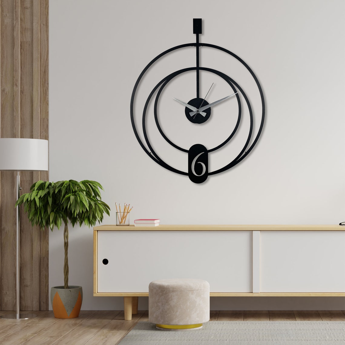 Handicraft Metal Wall Clock for Living Room