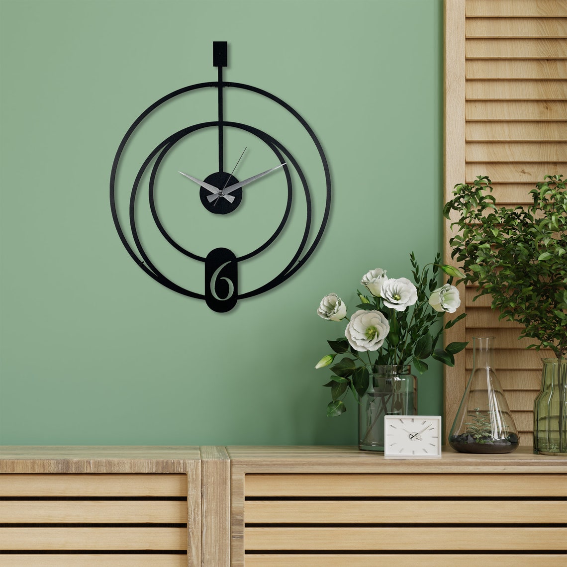 Handicraft Metal Wall Clock for Living Room