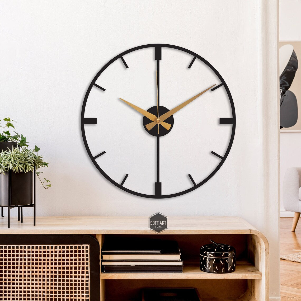 Handicraft Metal Wall Clock for Living Room