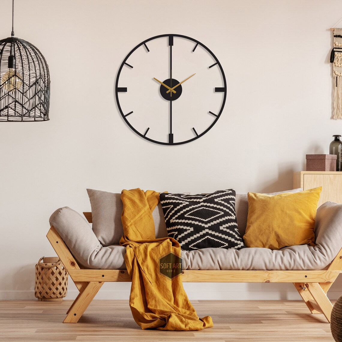 Handicraft Metal Wall Clock for Living Room