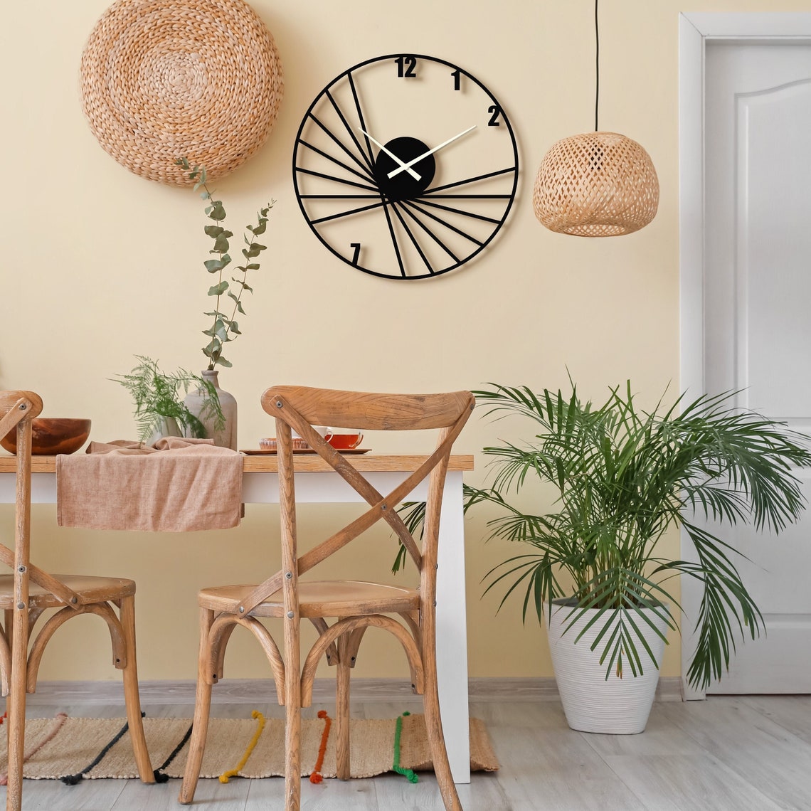 Handicraft Metal Wall Clock for Living Room