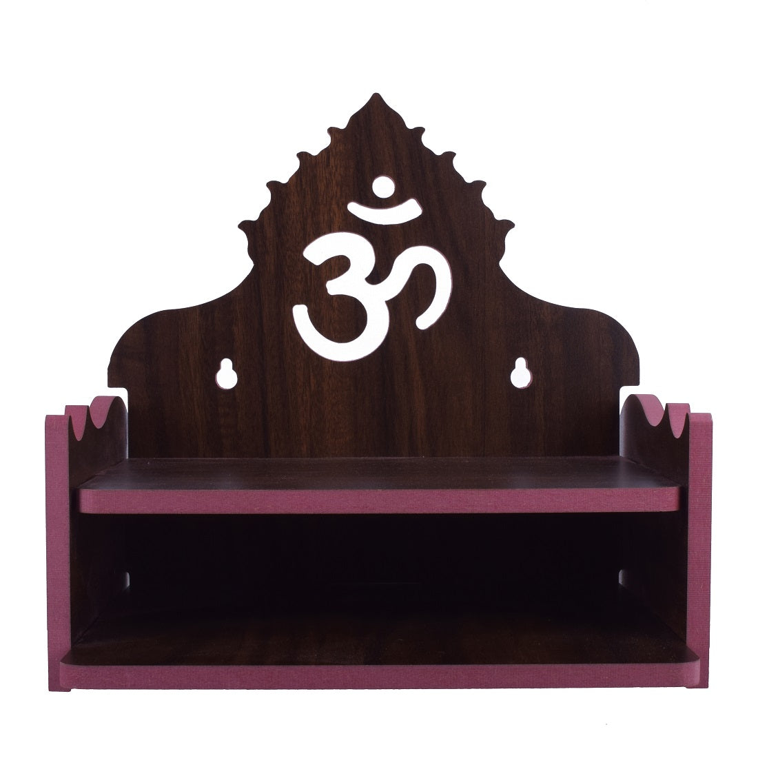 Wooden Small Temple Mandir Pooja Ghar for Home and Office Wall Hanging Beautiful Om home Temple