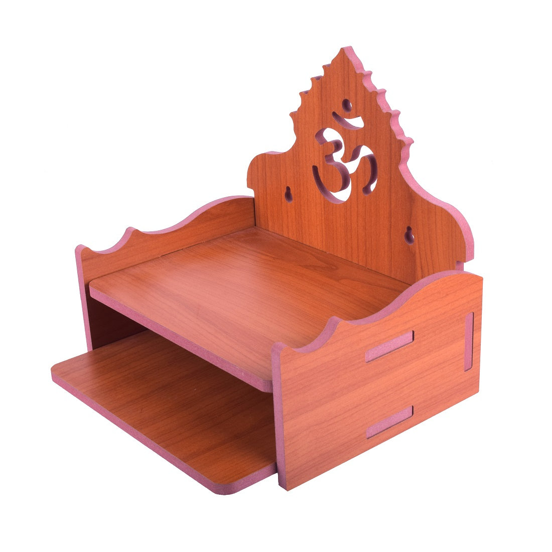 Wooden Small Temple Mandir Pooja Ghar for Home and Office Wall Hanging Beautiful Om home Temple