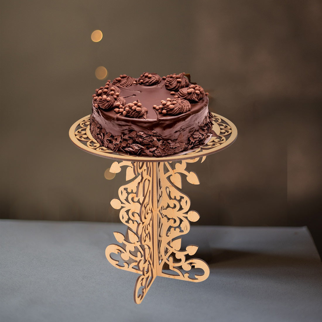 Wooden Cake Stand, Wooden Cupcake Stands Pedestal Cake Display Stand Decoration Cake Stand for Dining Table