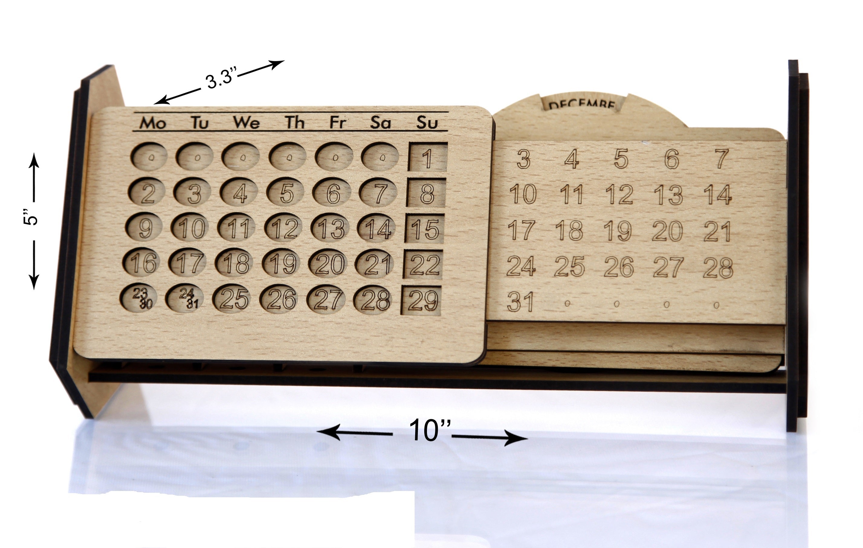 Wooden Calendar Stand for Office Table, Office Calendar All Year (Life Time Use), Office Gift Items, Corporate Gifts for Employees