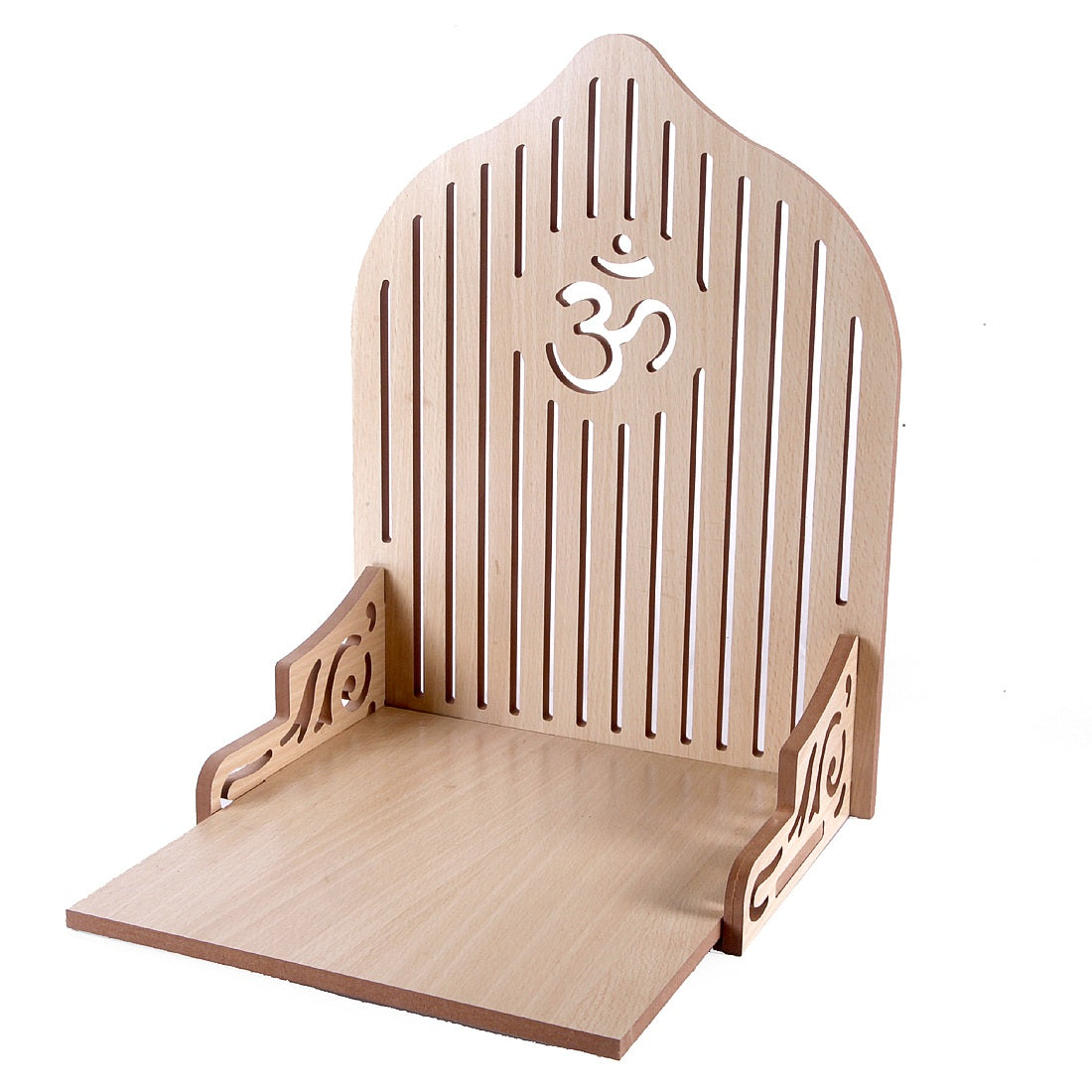 Wooden Beautiful Om Design Small Temple ( 13 x 11 x 10.5 In )