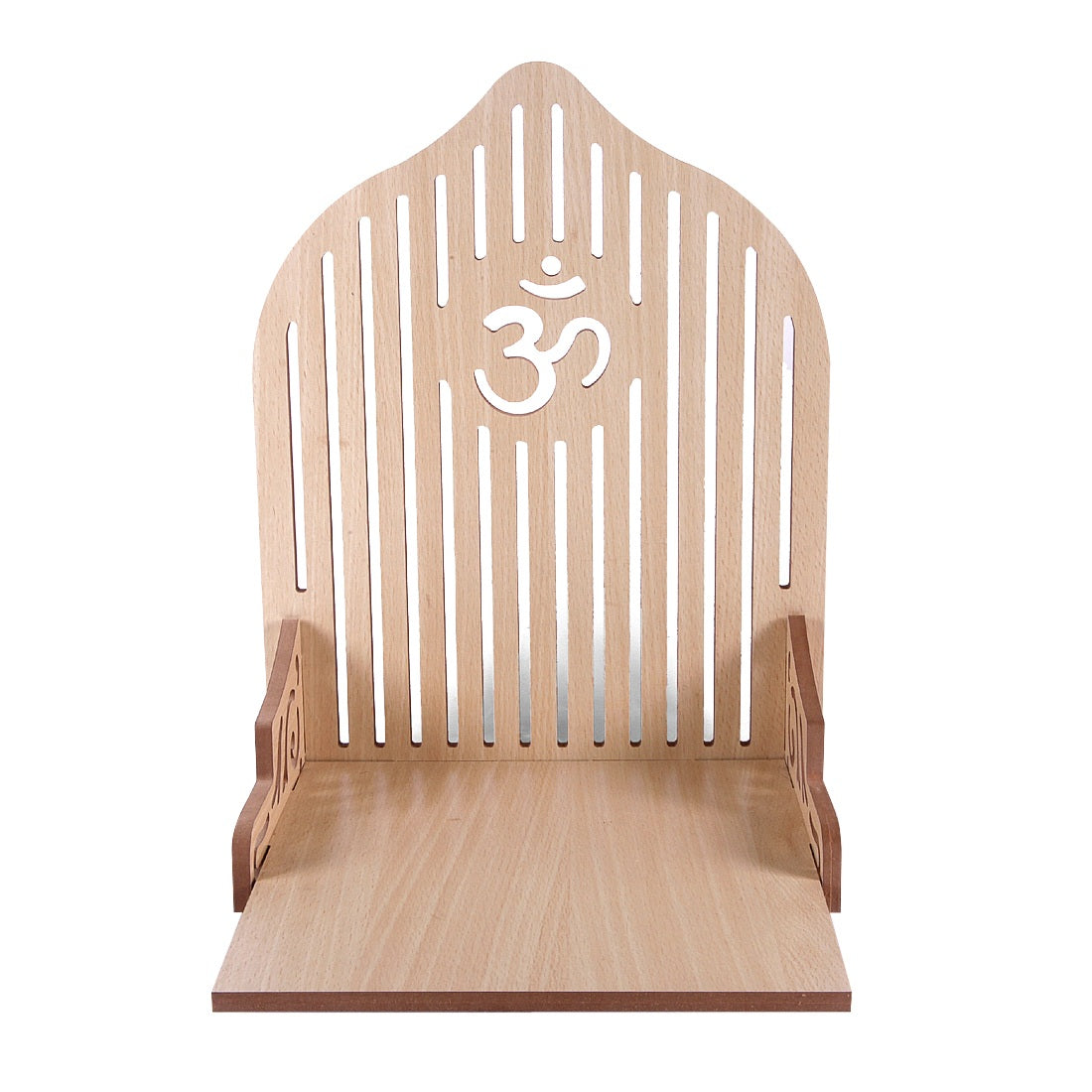 Wooden Beautiful Om Design Small Temple ( 13 x 11 x 10.5 In )